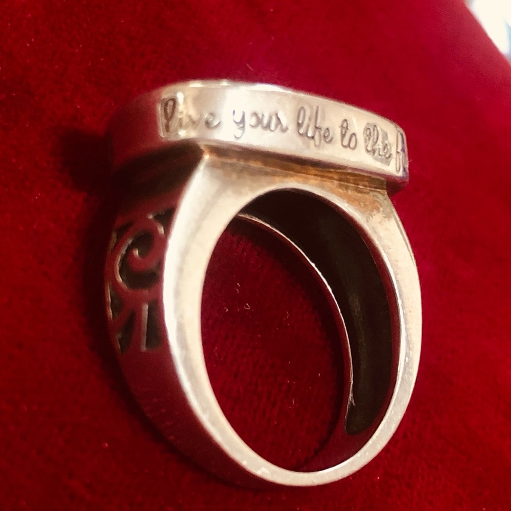 Silpada Silver Ring with Rich Brown Design - Picture 4 of 7